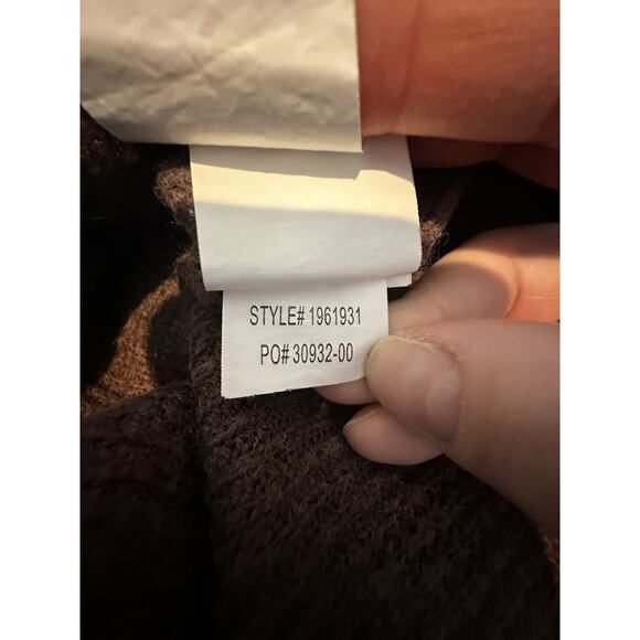 Prana Small Womens Sweater Tunic Cowl Drawstring Neck Wool Blend Brown K10-15 - Picture 7 of 11